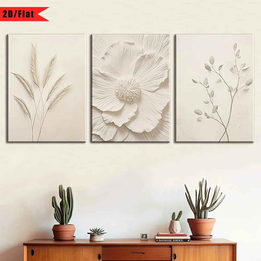 Canvas Wrap Ready - 2D plat, 3 stuks, gewikkeld canvas,
